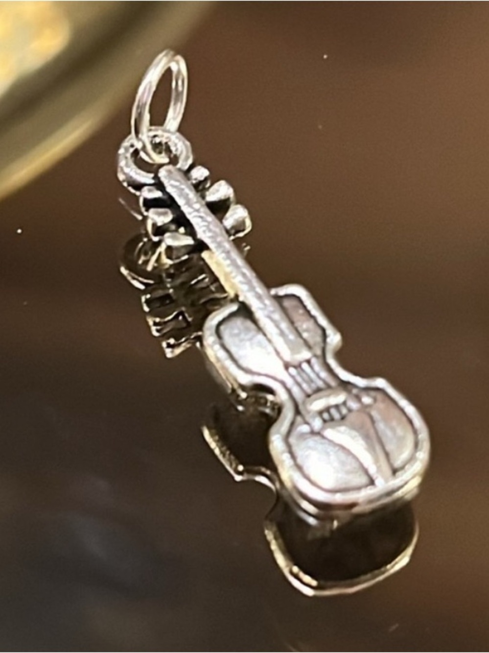 Silver Violin Charm